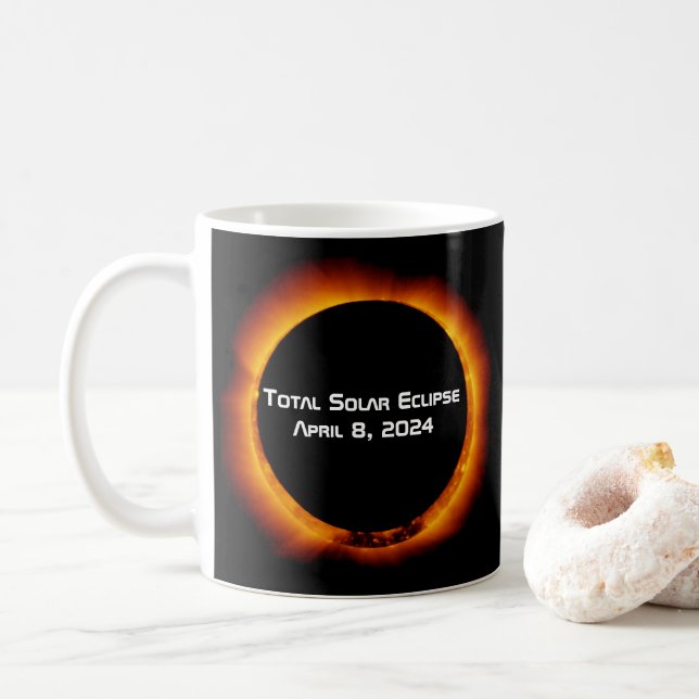 Caneca De Café Eclipse Solar Total 2024 (Com Donut)