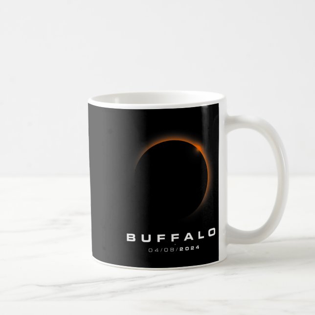 Caneca De Café Eclipse Solar Total 2024 - Eclipse Solar de Buffal (Direita)