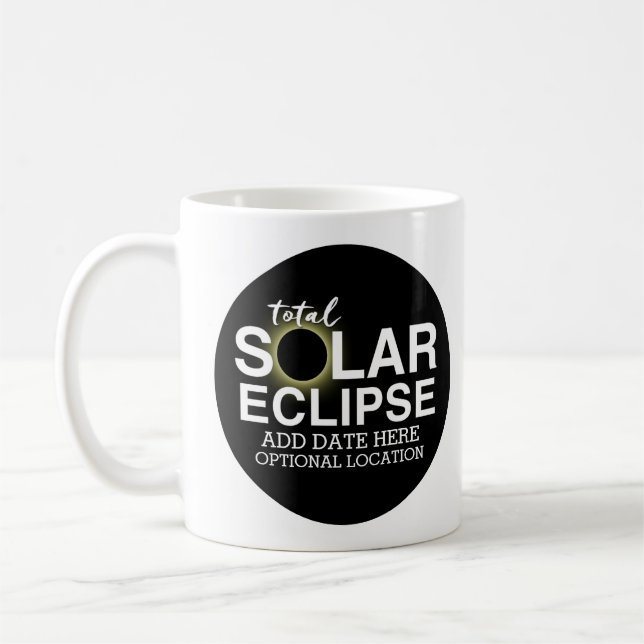 Caneca De Café Eclipse Solar Total - 2024 ou data personalizada (Esquerda)