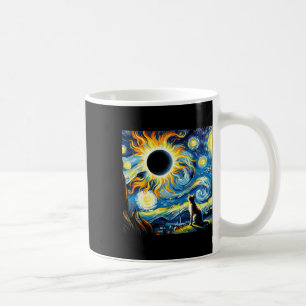 Caneca De Café Eclipse Solar Total 2024 Van Gogh Starry Night Cat