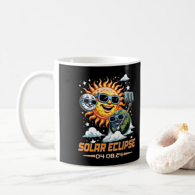 Caneca De Café Eclipse Solar Total abril de 2024 (Com Donut)