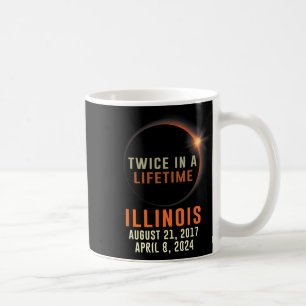Caneca De Café Eclipse Solar Total De Illinois Duas Vezes Em Uma