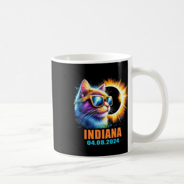 Caneca De Café Eclipse Solar Total de Indiana 2024 (Direita)