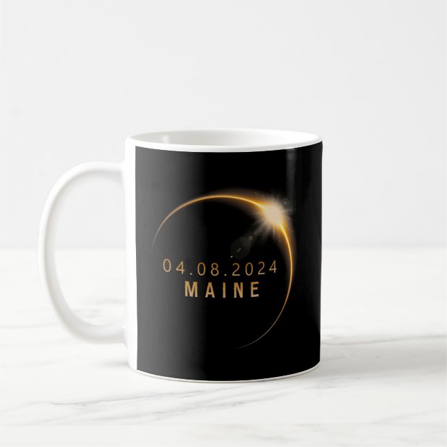 Caneca De Café Eclipse Solar Total Maine Abril 8 2024 Eclip Solar (Esquerda)