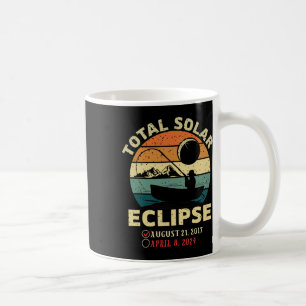 Caneca De Café Eclipse Solar Vintage 2024 Totalidade Pesca Abril