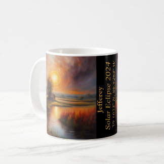 Caneca De Café Eclipse Total do Nome do Creek do Sun GPS Farmland