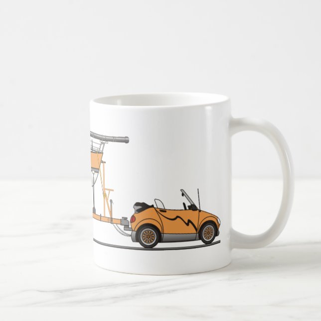 Caneca De Café Eco Car Sail Boat Orange (Direita)