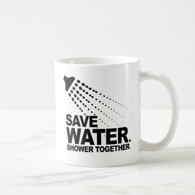 CANECA DE CAFÉ ECONOME ÁGUA. TOME BANHO JUNTOS. (Direita)