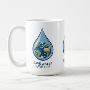 Caneca De Café Economize Água Salve Vidas
