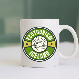Caneca De Café Ecotourismo Logotipo de Viagem verde da Islândia n