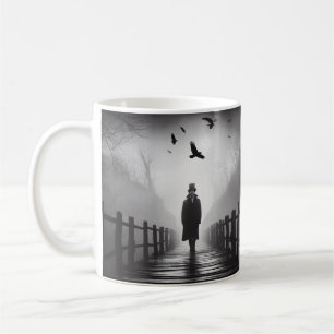 Caneca De Café Edgar Allan Poe Bridge Ravens Foggy Spooky