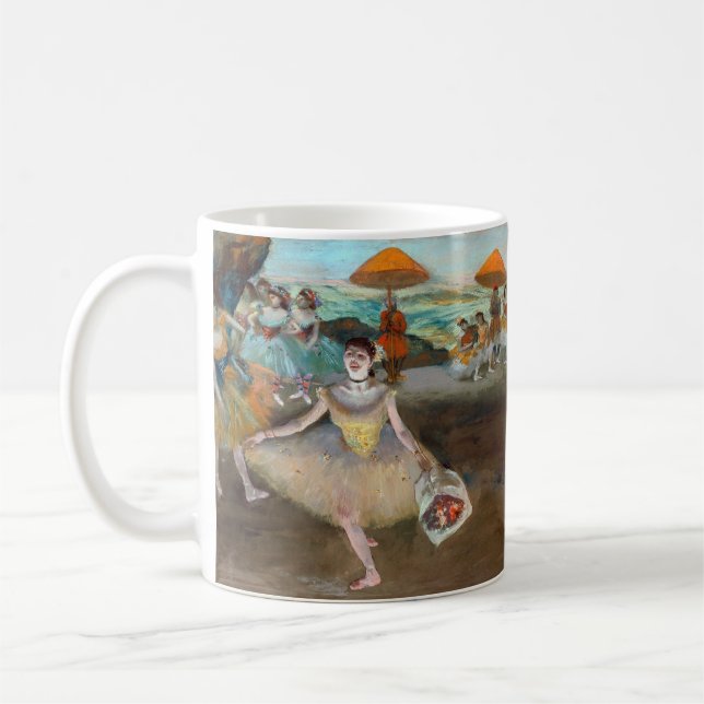 Caneca De Café Edgar Degas - Dançarino com Buquê, Banho com Palco (Esquerda)