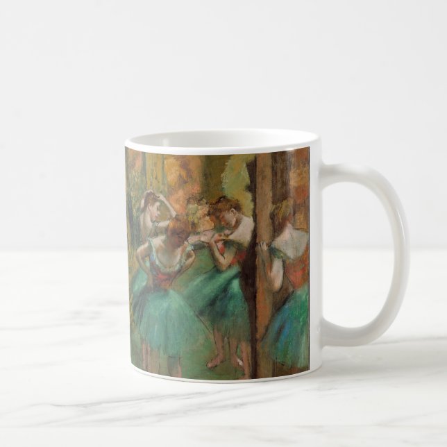 Caneca De Café Edgar Degas Dancers é rosa no impressionista verde (Direita)