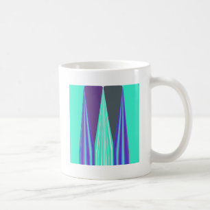 Caneca De Café Edgy Blue Purple Cyan Chevron Art Impressão