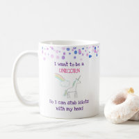 Edgy Unicorn com Rainbow e Confetti Funny