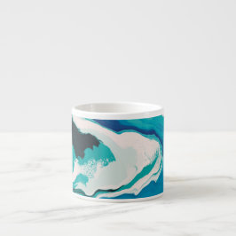 Caneca de Café Edição Lagoa de Pintura Pastel Abst