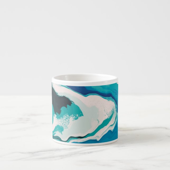 Caneca de Café Edição Lagoa de Pintura Pastel Abst (Frente)