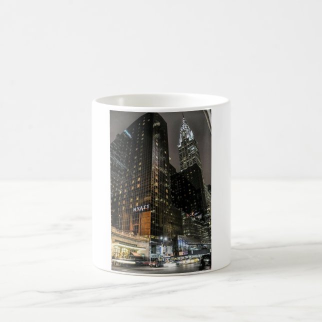 Caneca De Café Edifício Chrysler da Cidade de Nova York Noite Pai (Centro)