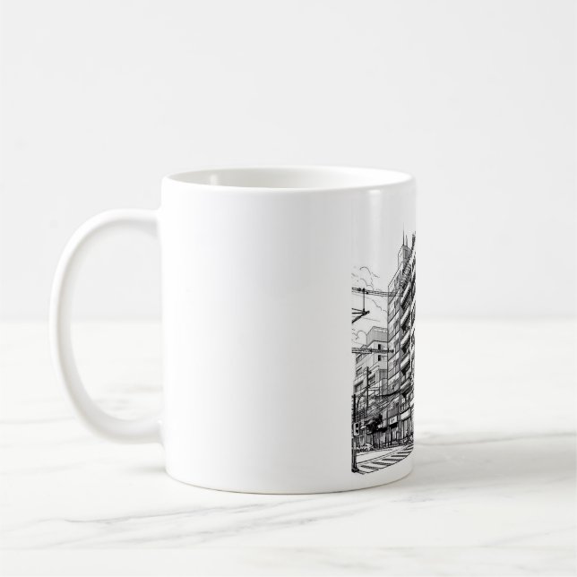 Caneca De Café Edifício de estilo manga | Arquitetura japonesa (Esquerda)