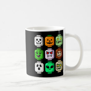 Caneca De Café Edifício de Halloween Tijolo Cabeça Abóbora Fantas