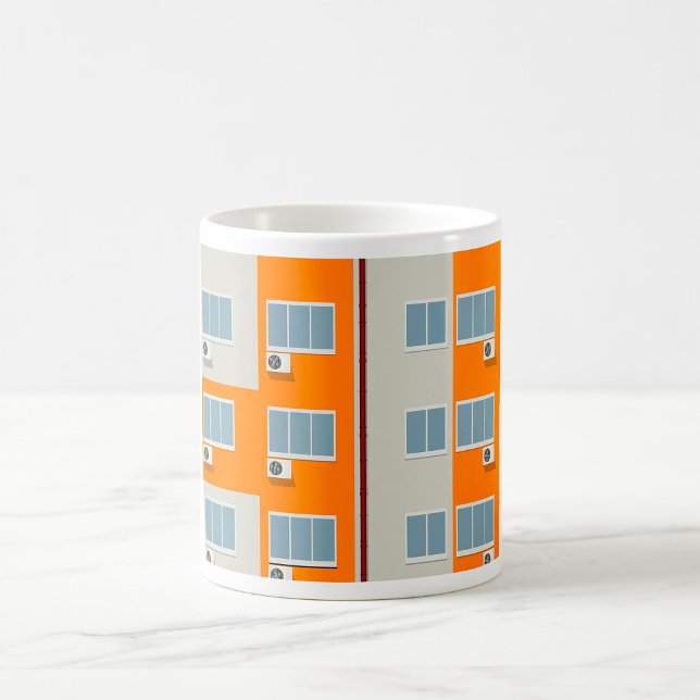 Caneca De Café Edifício moderno de apartamentos com ar condiciona (Criador carregado)