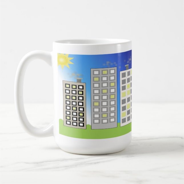 Caneca De Café Edifícios Altos de Escritórios (Esquerda)