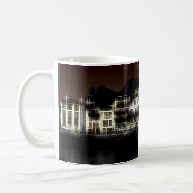 Caneca De Café Edifícios noturnos efeito digital da impressão de  (Esquerda)
