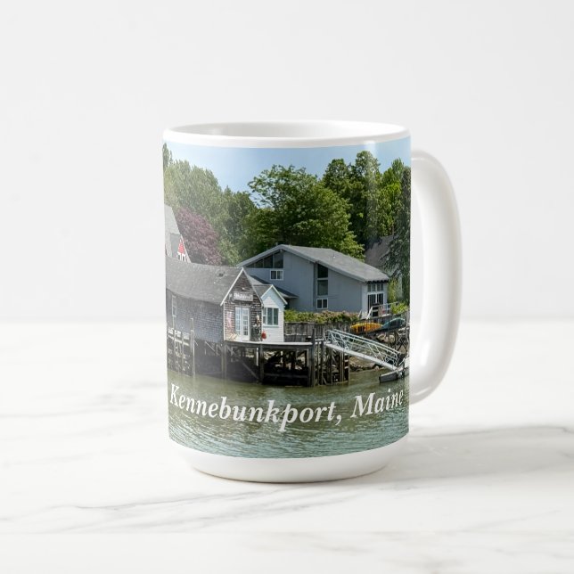 Caneca De Café Edifícios rústicos à beira-mar em Kennebunkport Ma (Frente Esquerda)