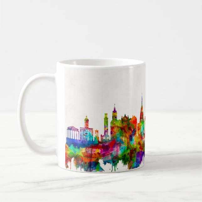 Caneca De Café Edinburgh Scotland Skyline (Esquerda)