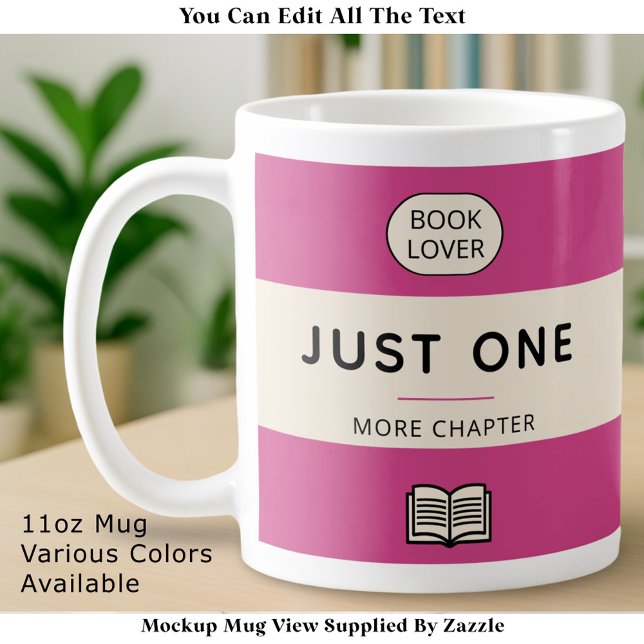 Caneca De Café Editable Classic Retro Paperback Book Cover Pink  (Criador carregado)