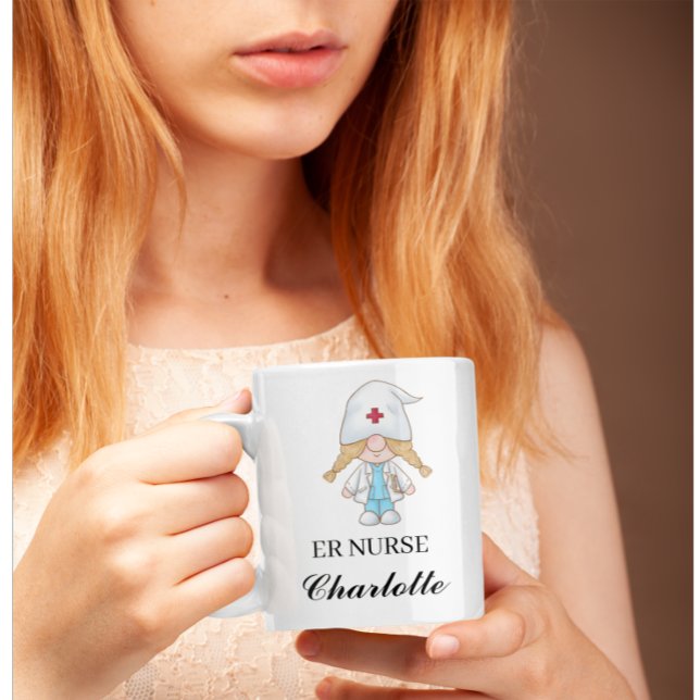 Caneca De Café Editable Emergency Room Nurse Gift Funny ER Nurse  (Criador carregado)