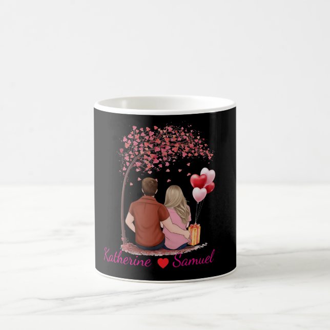 Caneca De Café Editable Photo and Name Simple Photo Valentine's  (Centro)