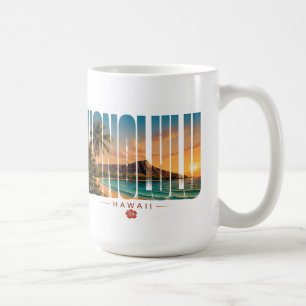 Caneca De Café 🌺 Editorial de Luxo de Viagem para Honolulu Estil