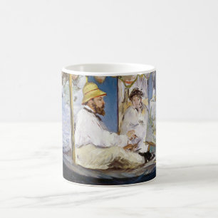 Caneca De Café Edouard Manet - Monet em seu barco-estúdio