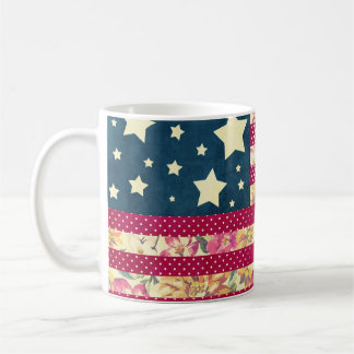 Caneca De Café Edredão da bandeira americana do chique |