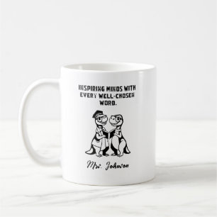 Caneca De Café Educador Design de Palavra Bem Escolhida Inspirand