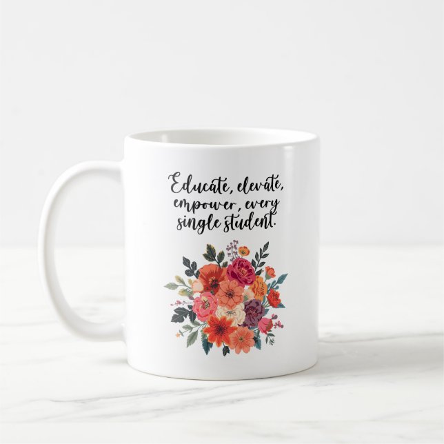 Caneca De Café Educar Elevar Empoderar Cada Aluno Desenho (Esquerda)