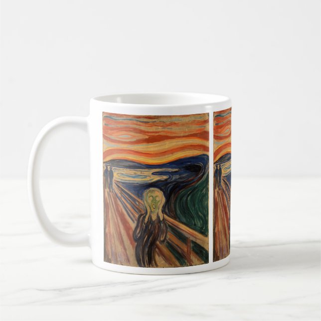 Caneca De Café Edvard Munch Pintando O Gritar (Skrik) 1910 (Esquerda)