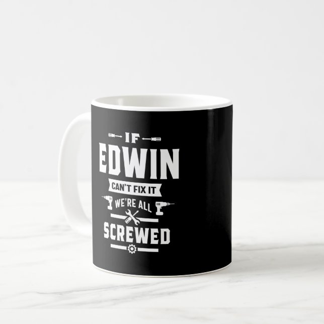 Caneca De Café Edwin Personalised Name Birthday Gift (Frente Esquerda)