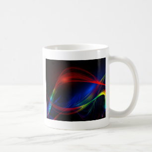 Caneca De Café Efeito abstrato azul vermelho e verde do espiral