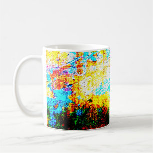 Caneca De Café Efeito Colorido de Textura. Belo Abstrato Decora