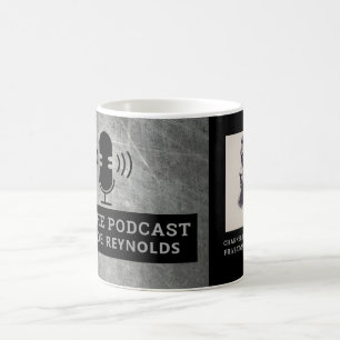 Caneca De Café Efeito de Metal Riscado, Podcaster, Anúncio de Pod