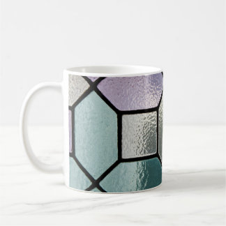 Caneca De Café Efeito de Vidro Colorido Mosaico Pastel Suave