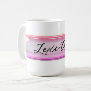 Caneca De Café Efeito de Vidro Rosa Nome Personalizado   Personal