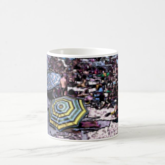 Caneca De Café Efeito digital de praia do estilo "impressão" (Centro)