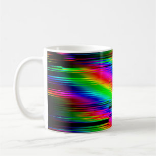Caneca De Café Efeitos digitais. Fundo de abstrato multicores. C