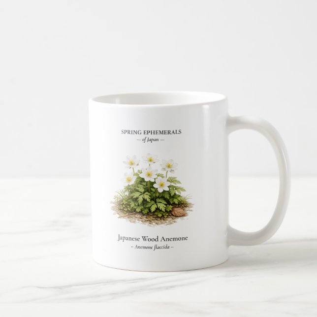 Caneca De Café Efêmeras da Primavera do Japão – Anêmona-do-bosque (Direita)