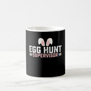 Caneca De Café Egg Hunt Supervisor Engraçado Coelho da Páscoa