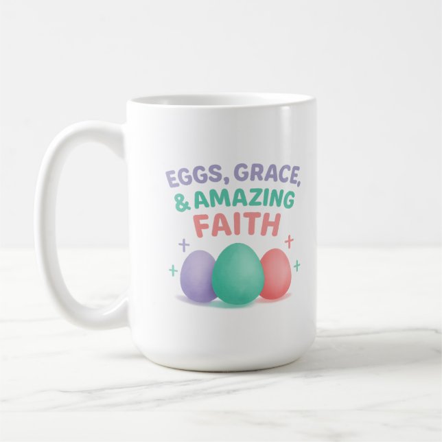Caneca De Café Eggs, Grace & Amazing Faith Easter 2026 (Esquerda)