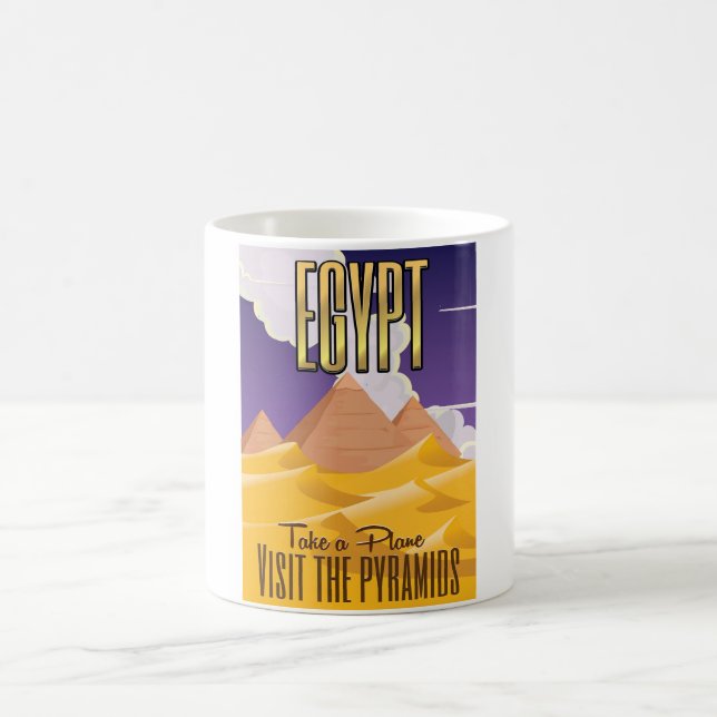 Caneca De Café Egito - Visite o pôster de férias das Pirâmides (Centro)